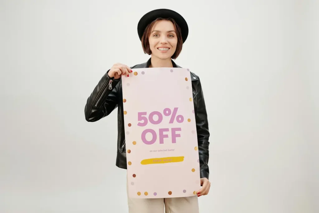 A Girl Doing Traditional Banner Advertising