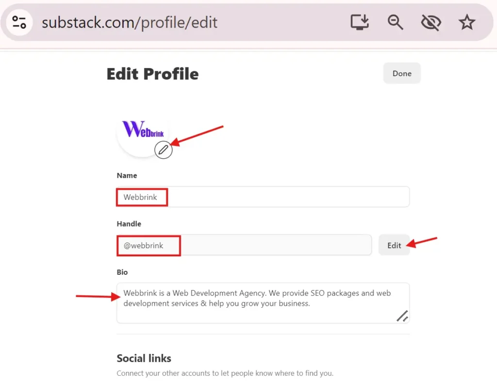 Creating a Profile Creation Backlink for Webbrink