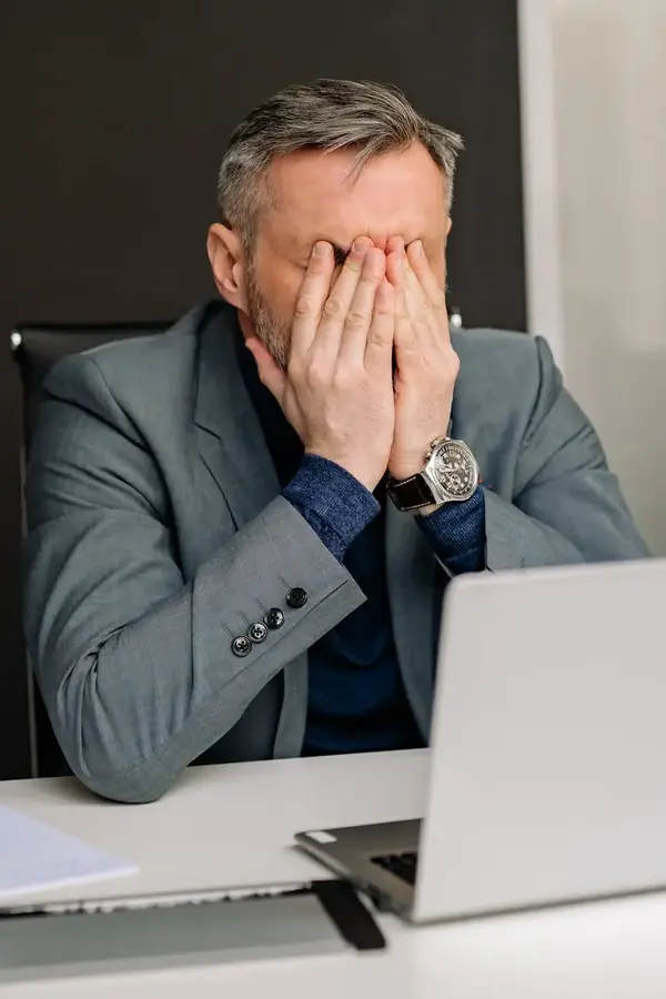 Men Frustrated With Computer because of Digital Marketing
