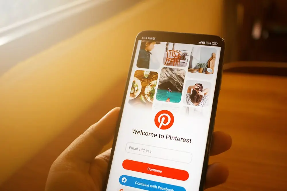 Pinterest site On Mobile