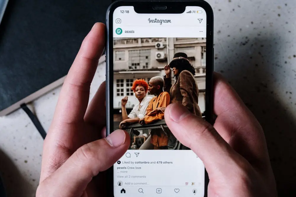 Someone using Instagram on Mobile